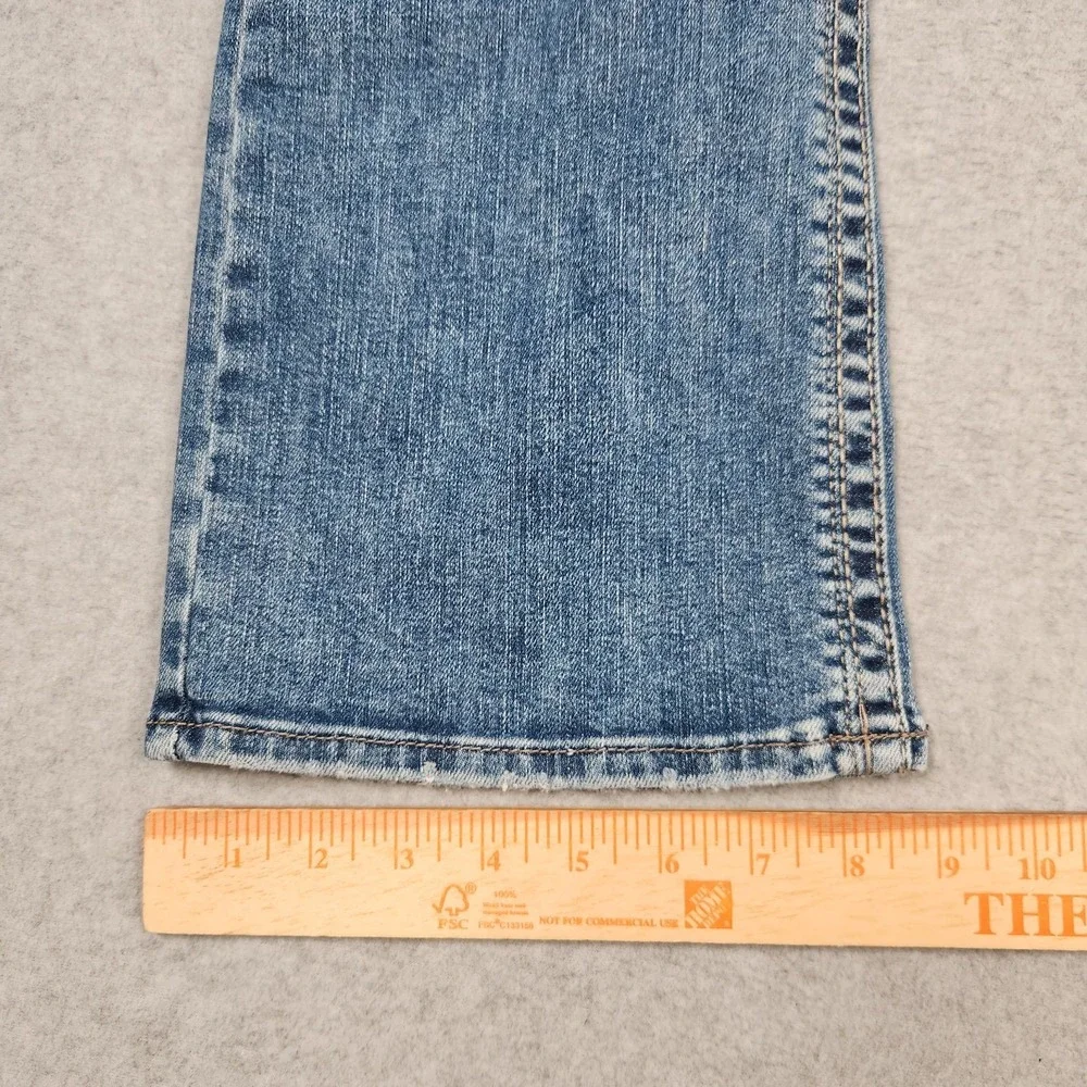 Silver Jeans 30x30 Blue Craig Relaxed Bootcut Stretch Light Wash Western Whisker